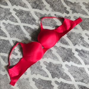 Bright red Victoria’s Secret push-up bra
